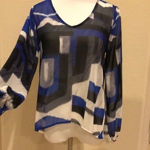 Lily White sheer v-neck blouse